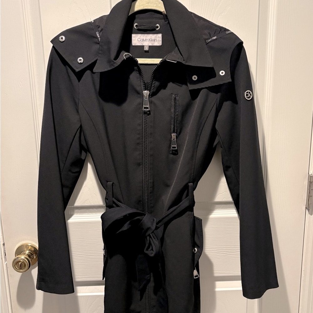 Calvin Klein black raincoat